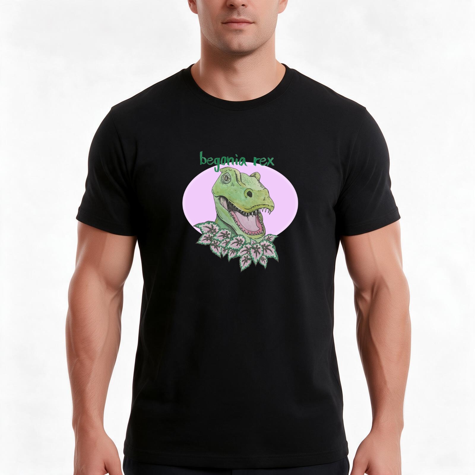 Begonia Rex - Koszulka z motywem begonii T-Rex (różowa),